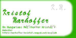 kristof marhoffer business card